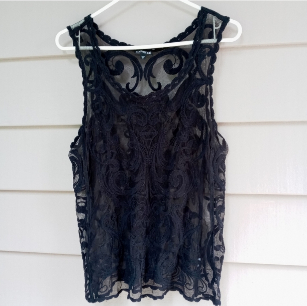 Express Black Lace Tank Top